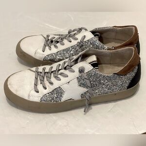 ShuShop Paula Size 6 Silver Glitter with Black and Brown Accents